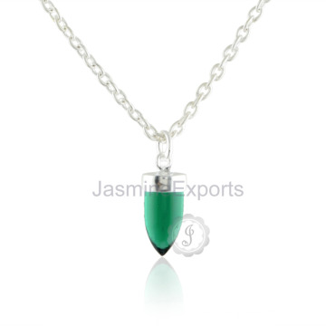 Latest Emerald Quartz 18k Gold Plated Gemstone Necklace